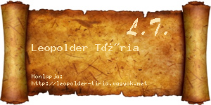 Leopolder Tíria névjegykártya